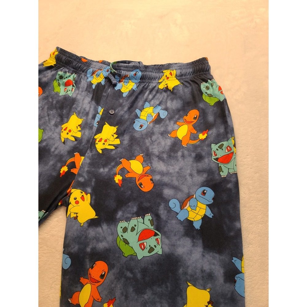 Pokemon Pajama Pants  Blue Men's  Large Cloud Wash Pikachu Bulbasaur  NWOT - Picture 11 of 15